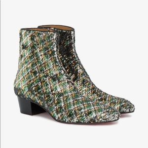 Christian Louboutin 40 Men Huston Boot Silver Gold